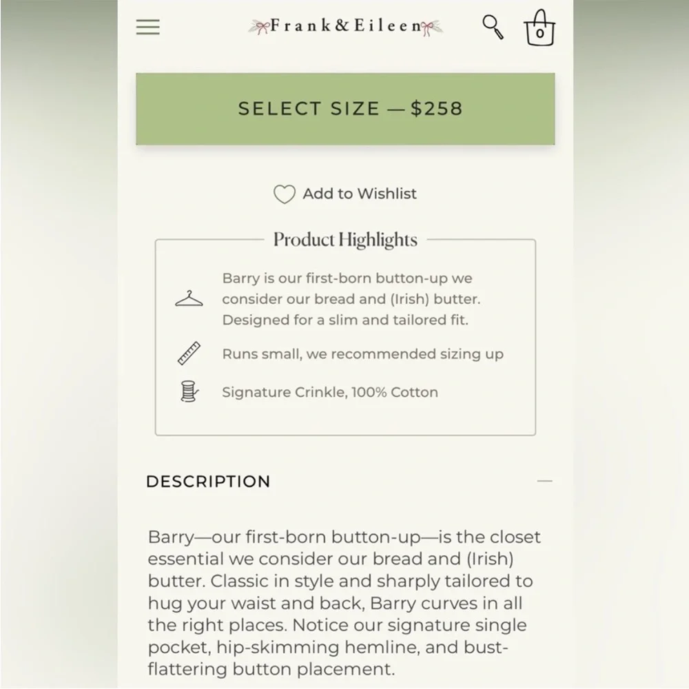 Like New Frank & Eileen Barry Button Down Top Signature Crinkle Hearts Large - Picture 11 of 11